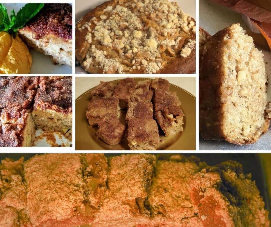 collage of apple cake images