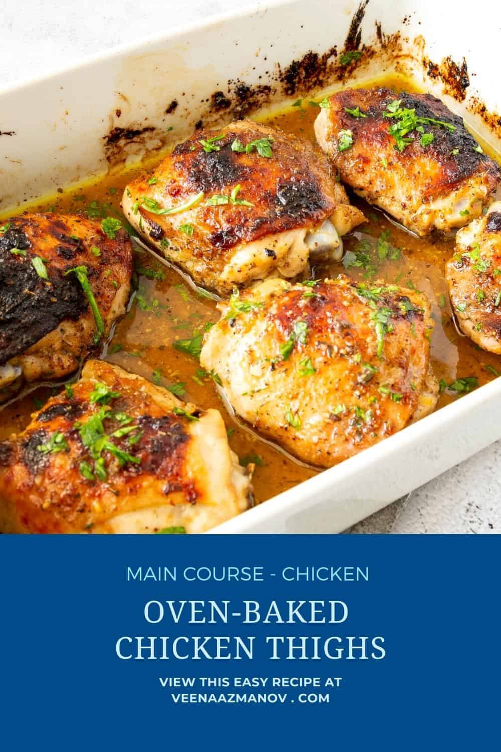 OvenBaked Chicken Thighs Recipe (45 Mins) Veena Azmanov