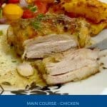 Pinterest image for chicken thighs oven baked.
