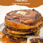Pinterest image for pumpkin Cinnamon Swirl Pancakes.