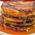 Pinterest image for pumpkin Cinnamon Swirl Pancakes.