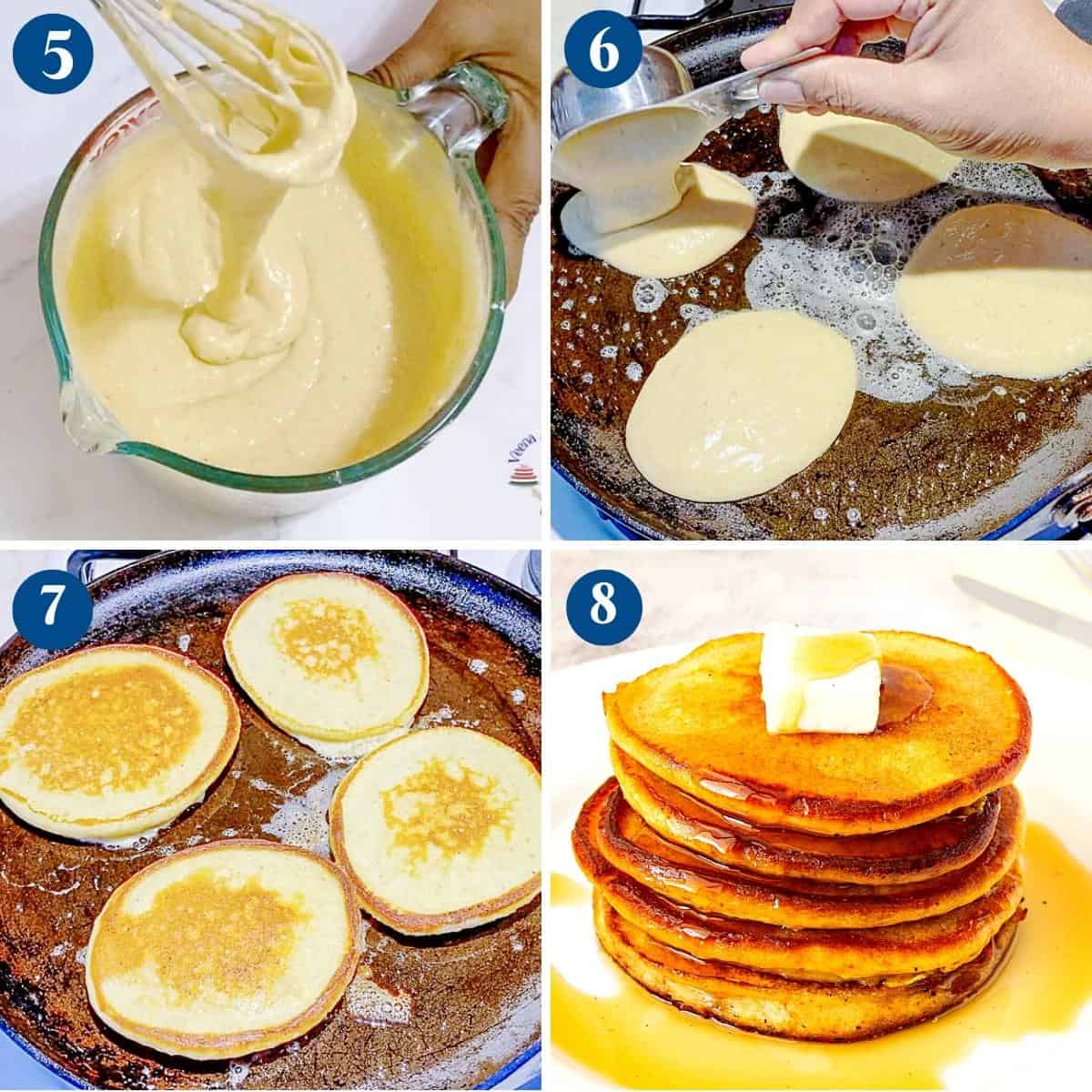 Progress pictures making the pancake batter.