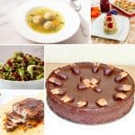 Collage with Passover recipes.