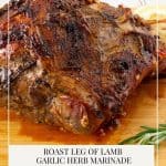Pinterest image for making Roast Lamb Leg with Garlic Butter.