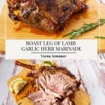 Pinterest image for making Roast Lamb Leg with Garlic Butter.