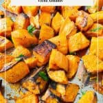 Pinterest image for roasted sweet potato.