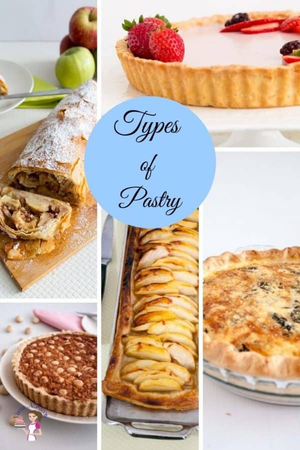 The collage of pastries for pinterest