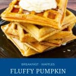 Pinterest image for pumpkin waffles.