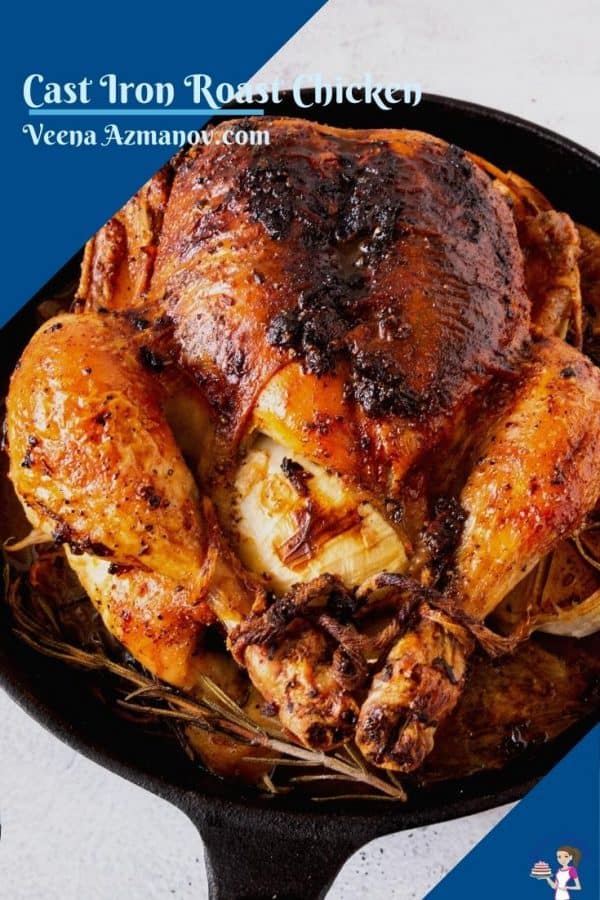 Pinterest image for sharing roast chicken