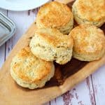 Biscuits on a wooden board.