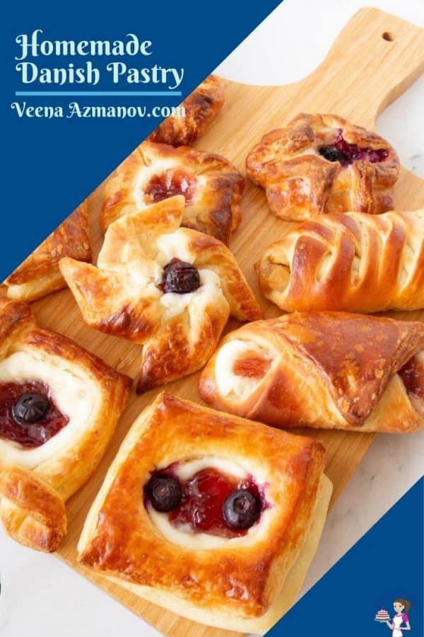 a pinterest image for danish pastry