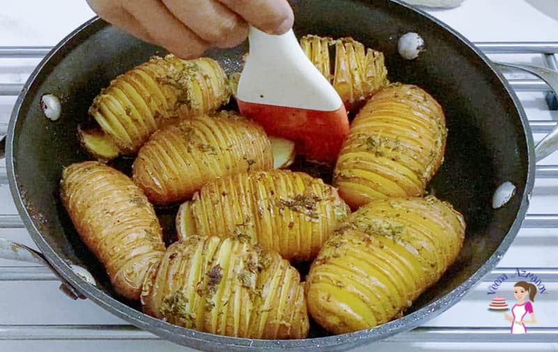 brush the potatoes with oil
