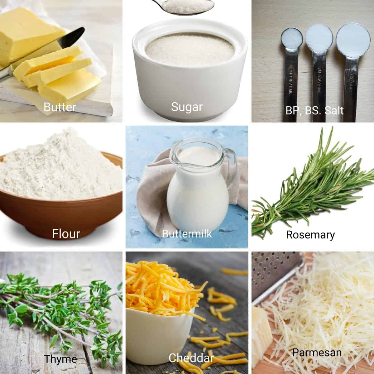 Ingredients for cheddar cheese.