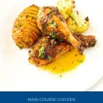 Pinterest image for chicken legs baked in the oven.