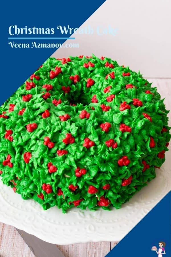 Pinterest image for wreath cake