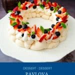 Pinterest image for Christmas pavlova.