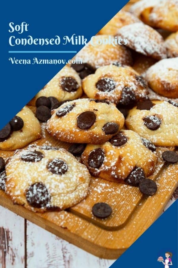 Pinterest image for condensed milk cookies