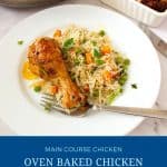 Pinterest image for chicken drumsticks baked in the oven.