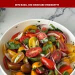 Pinterest image for Fresh Cherry Tomato Salad.