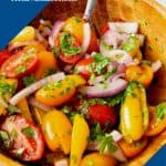 Pinterst image for cherry tomato salad