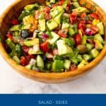 Pinterest image for salad with avocado and veggies.