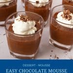 Pinterest image for chocolate mousse.