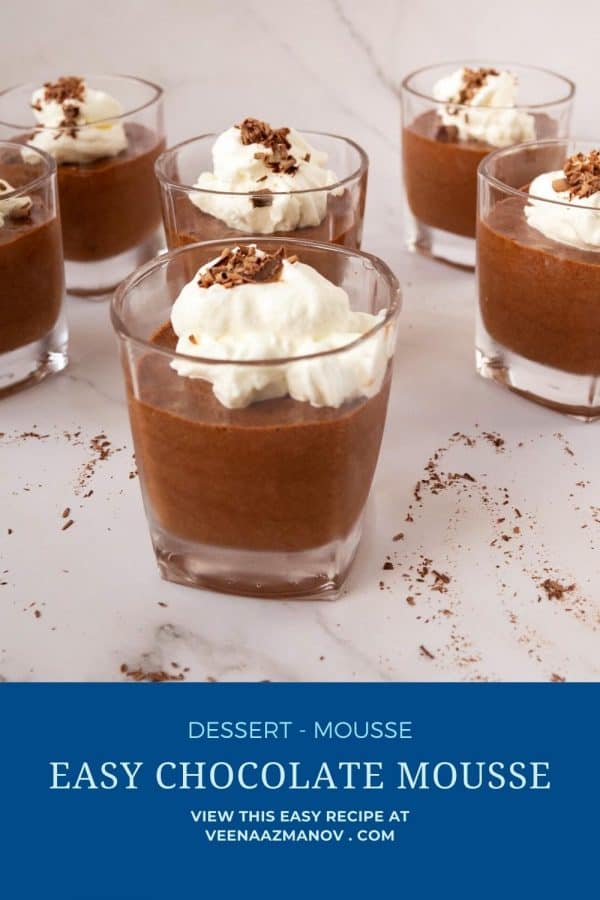 Pinterest image for chocolate mousse.