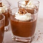 Chocolate mousse in the glass.
