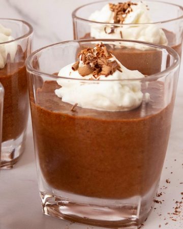 Chocolate mousse in the glass.