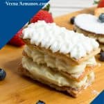 Pinterest image for French dessert Mille Feuille