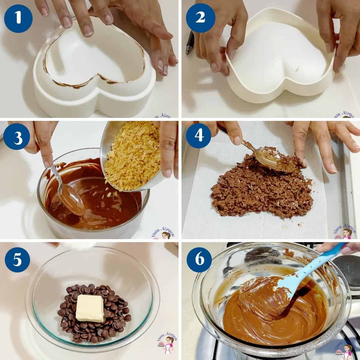 Jeakmo Heart Shape DIY Silicone Mousse Pudding Chocolate Dessert Cake Mold Baking Tool Cake Molds for Baking Shapes Reusable Pastry Making Utensils White 