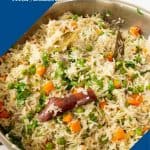 Pinterest image for rice with veggies