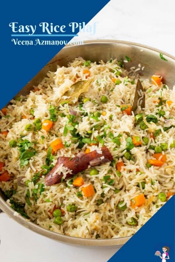 Pinterest image for rice with veggies