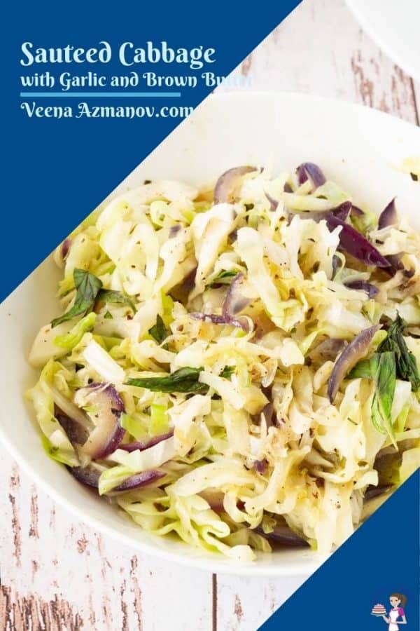 Pinterest image for sauteed cabbage