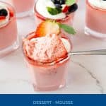 Pinterest images - Glasses with mousse with strawberry and whipped cream.