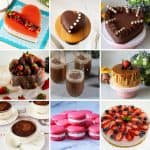 Collage for valentines day desserts.