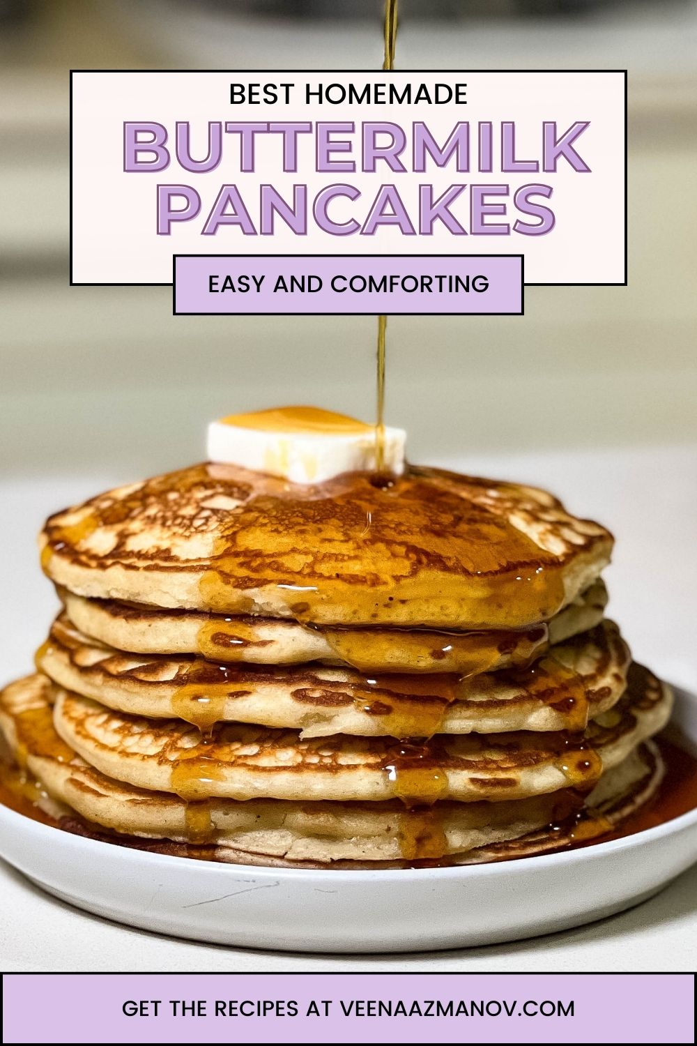 Pinterest image for Buttermilk Pancakes.