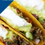 Pinterest image for ground beef tacos