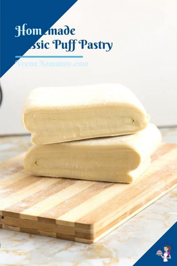 Pinterest image for puff pastry from scratch.