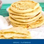 Pinterest image for Pita bread on stovetop