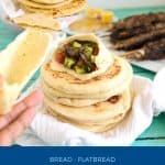 Pinterest image for Pita bread on stovetop