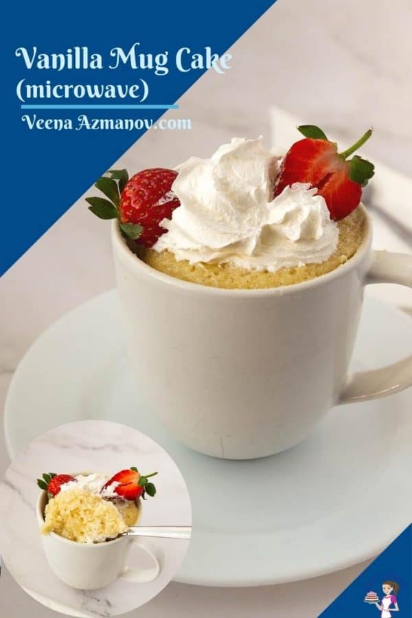 Pinterest image for vanilla mug cake