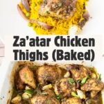 Pinterest image for oven-baked za'atar chicken.