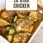 Pinterest image for oven-baked za'atar chicken.