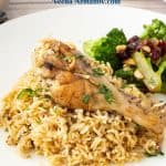 Pinterest image for chicken and rice.