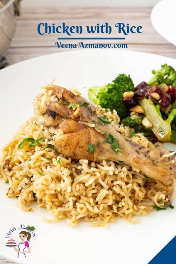 Pinterest image for chicken and rice.