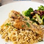 Pinterest image for chicken and rice.