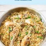 Pinterest image for rice with chicken.