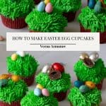 Pinterest image for Easter Egg on Carrot Cupcakes.