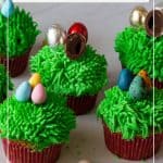 Pinterest image for Easter Egg on Carrot Cupcakes.